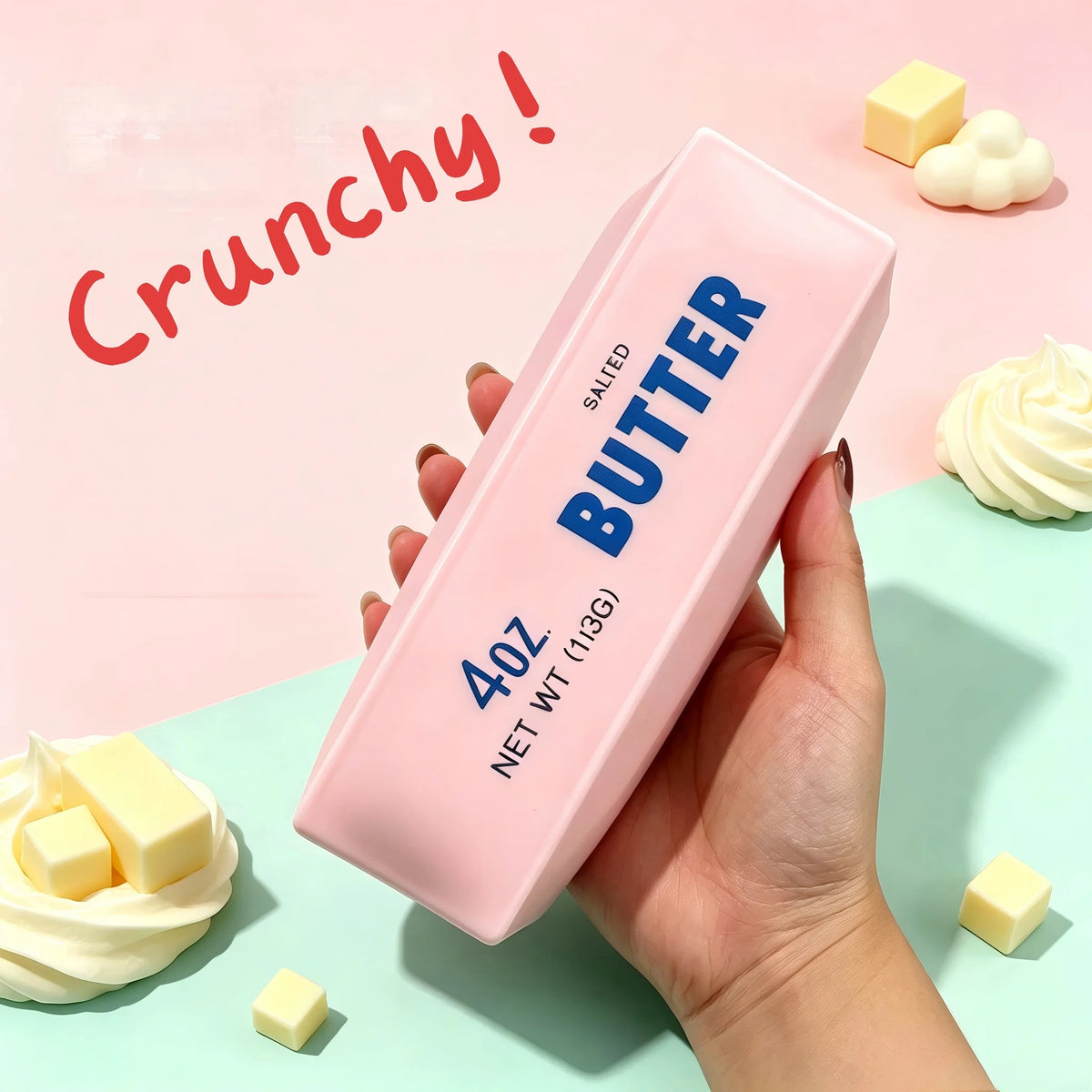 Butter Stick Squishy Stress Ball Fidget Toy Crunchy Squeeze Toy Round Blocks Filled ADHD Anti Stress Release Hand Relax Gift