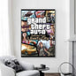 Game Grand T Auto posters Self-adhesive Paper Print Home Living Room Bedroom Entrance Bar Cafe Art