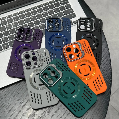 For Luxury Silicone Bumper Magsafe Magnetic Holder Phone Case For iPhone 11 12 13 14 15 Plus 17air Protector On 16 Pro Max Cover