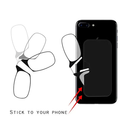 Nose Clip Reading Glasses Man High Quality Men Portable Foam Nose Glasses  for Seniors Transparent Eyeglasses with Case