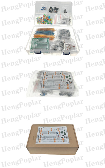 1900 pcs Mega Electronic Component Kit including Assortment + Capacitors + Resistors + LED + Transistors + DC Jacks + PCB +opamp