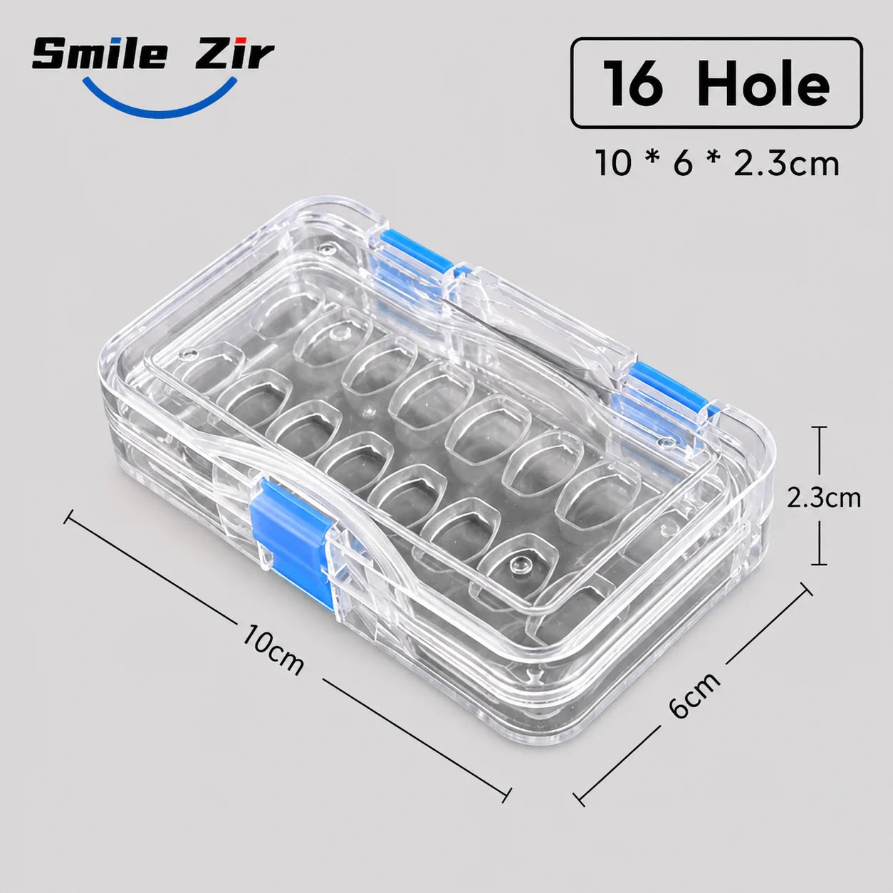 Dental Veneer Membrane Box with Film Transparent Denture Storage Box with 6/16 Hole for Small Crown Dentistry Materials Tools