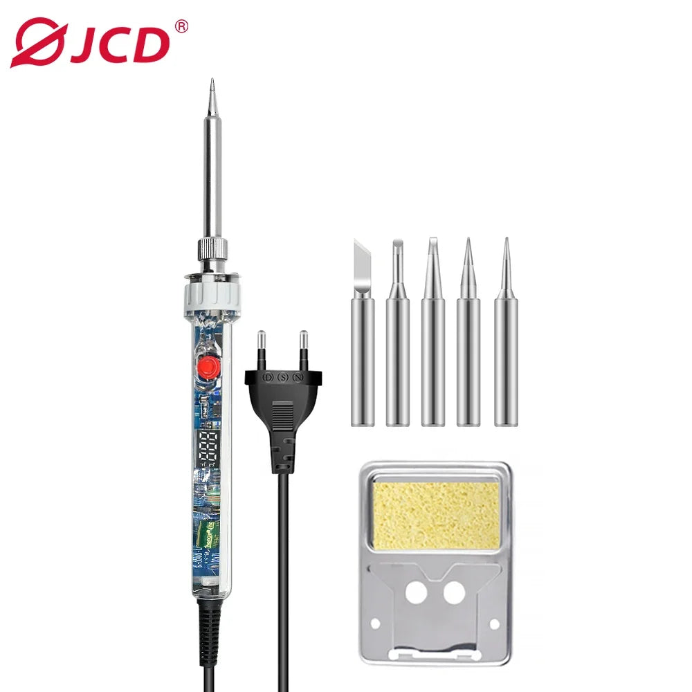JCD 100W New Electric Soldering Iron P907 110V 220V Adjustable Temperature LCD Digital Display With Switch Welding Repair Tools