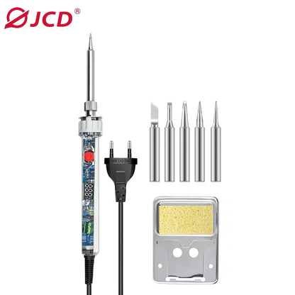 JCD 100W New Electric Soldering Iron P907 110V 220V Adjustable Temperature LCD Digital Display With Switch Welding Repair Tools