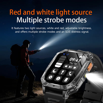 LIGE 2026 Military Grade 1400mAh Battery Smart Watch Men 2.01" HD Screen IP68 Waterproof Sport Fitness Bluetooth Call Smartwatch