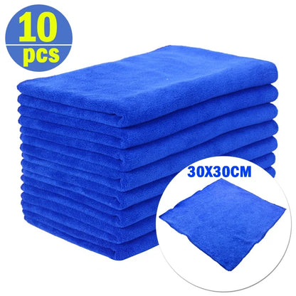 1-20Pcs Soft Microfiber Car Cleaning Towel Drying Cloth Hemming Wash Towel Water Suction Polishing Car Motorcycle Cleaning Tools