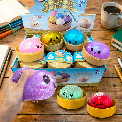 Giant Dumpling Squishies Bun Toy, Slow Rising Glitter Dumpling Stress Ball, Stress Relief Fidget Toy for Home Office toys