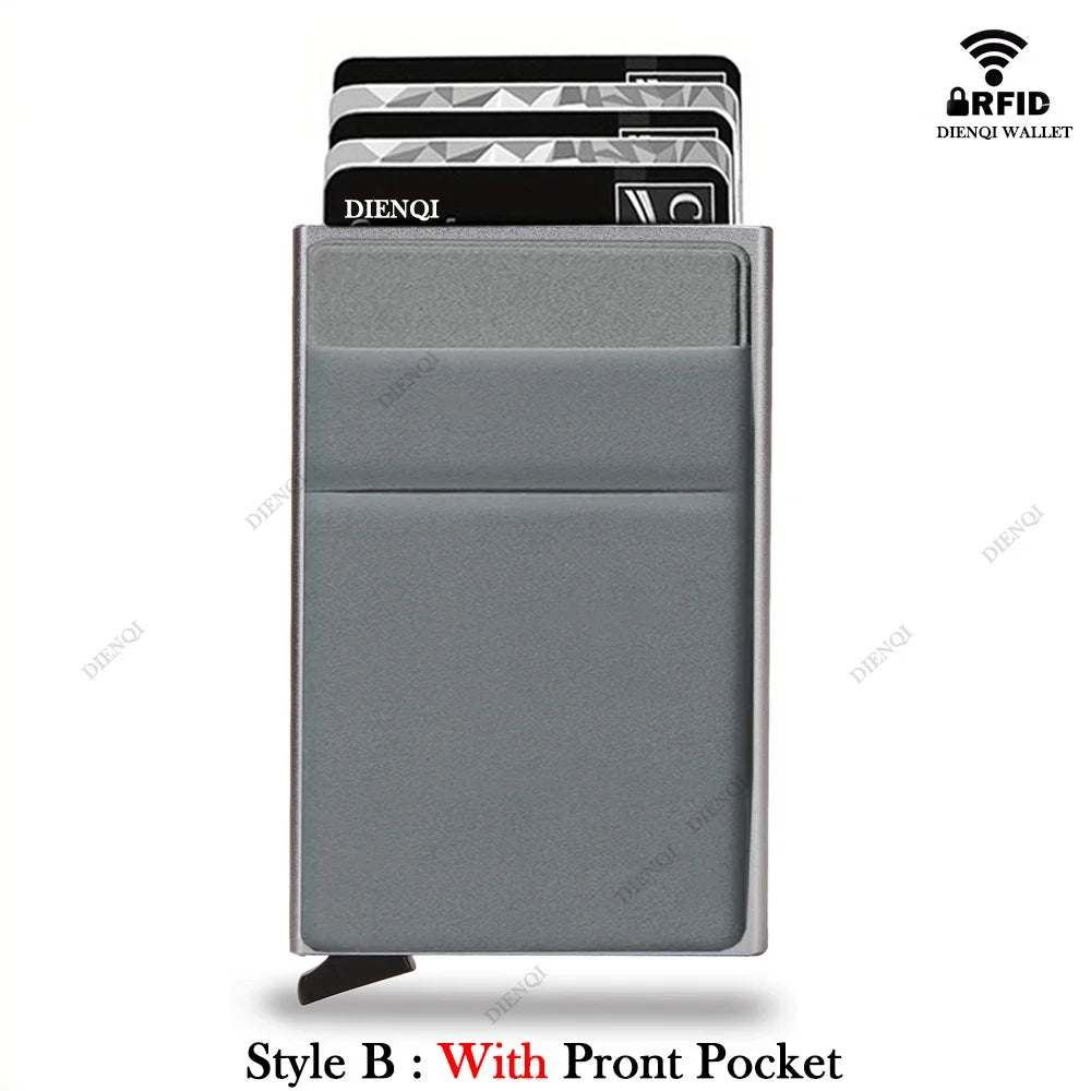 Rfid Etui Na Karty Kredytowe Mężczyźni Cienkie Smukłe Minimalistyczne Portfele Luksusowe Metalowe Etui Na Karty Bankowe Dla Mężczyzn Carteras