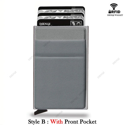 Rfid Etui Na Karty Kredytowe Mężczyźni Cienkie Smukłe Minimalistyczne Portfele Luksusowe Metalowe Etui Na Karty Bankowe Dla Mężczyzn Carteras