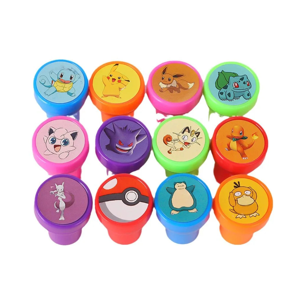 Birthday Party Favor Supplies Pik chu Braclet Keychain Stamp Mask Set for Birthday Party Bag Classroom School Reward Prize Gift