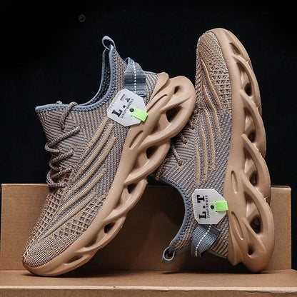 Men Sports Running Black Jogging Shoes Casual Sneakers Outdoor Breathable Mesh Women Light Shock-absorption Black Tennis