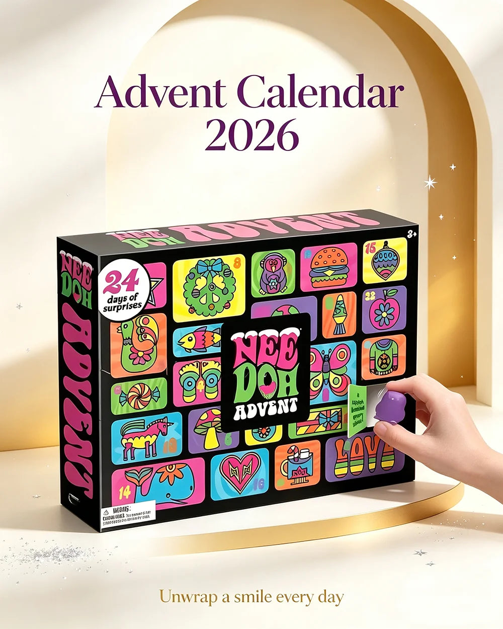 Hot Needoh Advent Calendar 24 Days Surprise Countdown New Year Family Friends Blind Box Party Squishy Squeeze Toy Stress Relif