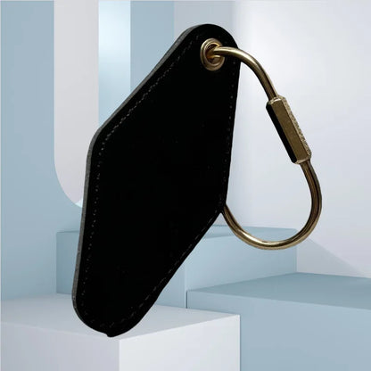 Vintage Custom Logo Diamond Shape PU Leather Keychain Personalized Name Key Chain Ring Personalize Hotel Door Number Keyring