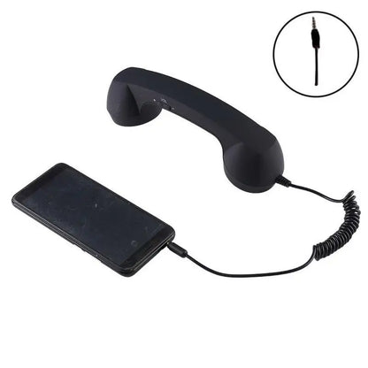 3.5mm Universal Retro Telephone Handset Retro Telephone Receiver Handset Mini Microphone Speaker for Mobile Phones Computers