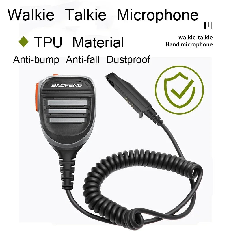 Baofeng Microphone UV-68 Pro Max V2 Walkie Talkie Waterproof PTT Speaker Mic for UV-9R Pro UV S22 UV-98 BF 9700 GT 3WP Ham Radio