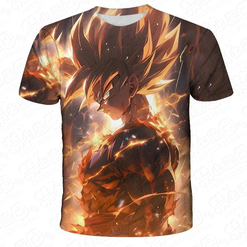 Anime Dragon Ball Son Goku 3D Print Kids T Shirt Summer Fashion Casual T-shirt Boy Girl Unisex Children's Clothing Tshirt Tops
