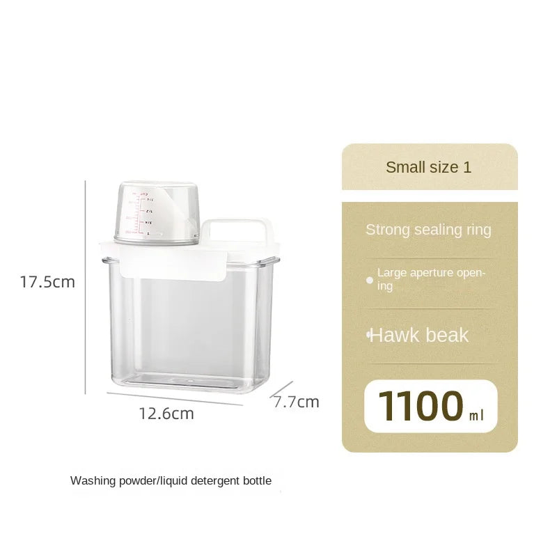 Laundry powder storage box, bathroom laundry detergent storage tank, transparent acrylic box, household necessities