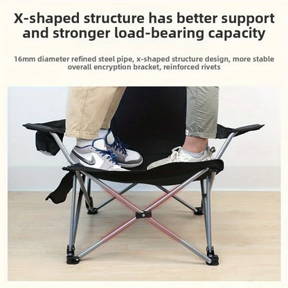 Portable Folding Lounge Chair Office Nap Bed Single Cot Outdoor Sleeping Aid Compact Adult Home Use
