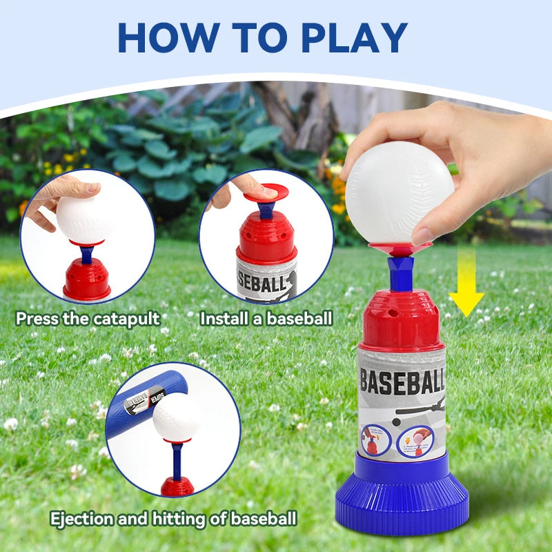 Children's Press Long and Short Baseball Toys,Kids T-Ball Set for Outdoor Sports,Leisure and Parent-Child Interaction Toy Set