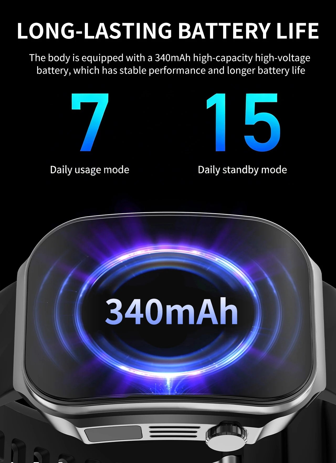 Inteligentny zegarek z zakrzywionym ekranem 3D 2,2 cala, termometrem z diodą LED, monitorem zdrowia, połączeniami BT, sportowy, fitness