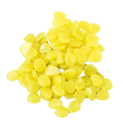 300Pcs the Garden of Light on the Dark Pebbles for Yard Rock and Manwalk Decoration Fairy Tale Garden DIY Decorative Luminous Stone