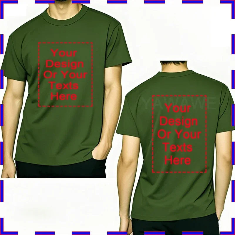 Custom Unisex Tshirt Add Your Own Message Cotton O Neck Top Tees Bigger Size Gift Custom Unisex Personalized Tshirts  4XL 5XL