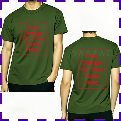 Custom Unisex Tshirt Add Your Own Message Cotton O Neck Top Tees Bigger Size Gift Custom Unisex Personalized Tshirts  4XL 5XL