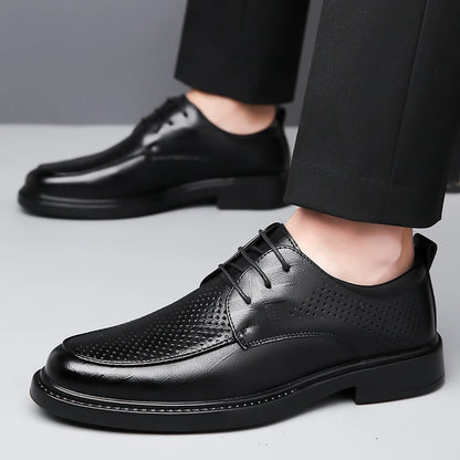 2026 Summer Hollow Out Breathable Deodorant Genuine Leather Business Dress Shoes British Style High-end Formal Shoes Hot Sale