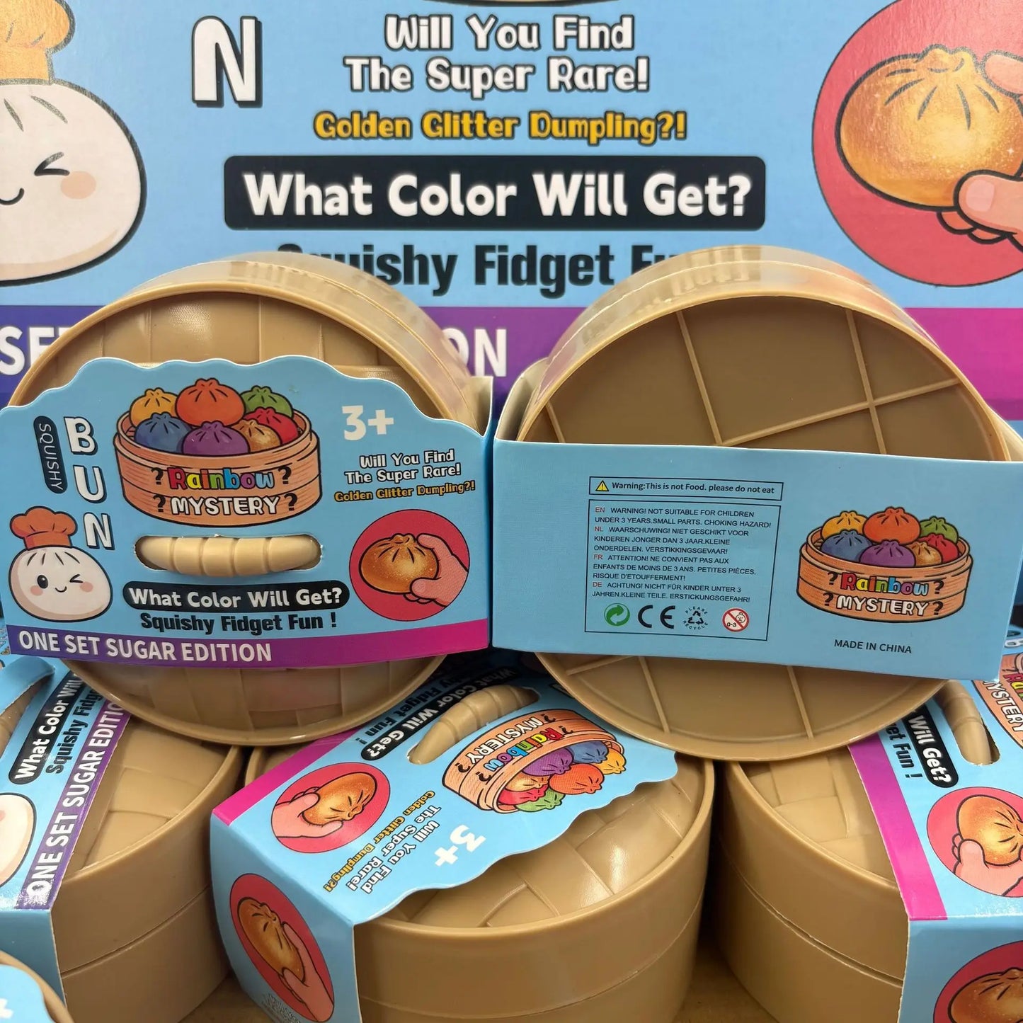 New Luminous Dumplings Squishy Expression Bun Toys Colorful Slow Rebound Simulation Stress Relief Bun Squeeze Toys