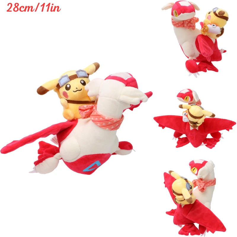 Pokemon Necktie Latias Latios Soft Kawaii Plush Toys Cute Anime Lapras Pikachu Stuffed Animals Peluche Dolls Birthday Gifts Kids