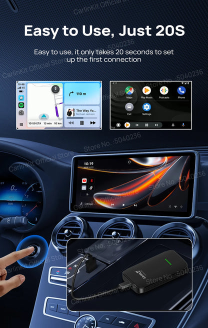 CarlinKit 4.0 CP2A Pro 3-In-1 Android TV Box CarPlay Ai Box Support Netflix YouTube Wireless CarPlay &Android Auto Smart Car Box