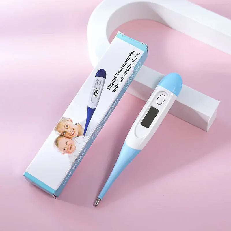 Digital Thermometer with Soft Tip, Oral & Armpit Temperature Test for Baby Adults, Home First Aid Fever Detection Tool