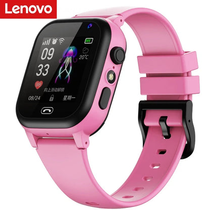 Lenovo Kids Smart Watch SOS Wifi GPS Location Video Call Electronic Watch Card Camera Waterproof School For Boys Girls For Gift