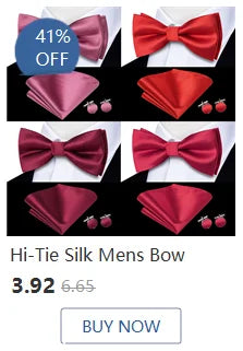Hi-Tie Mens Bow Tie Hanky Cufflinks Set White Black Gray Silver Pre-tied Butterfly Knot Bowtie for Male Wedding silk Business