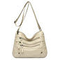 Stylish Multi Zipper Crossbody Bags, Soft Vegan Pu Leather Shoulder Bag, Women's Multi Pockets Handbag Purse for Women Daily Use