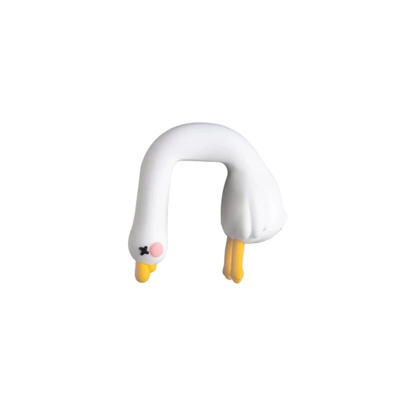 Resin Cartoon Animal Decor For Desk Car Dashboard TV Monitor Gift Idea Cute 3D Duck Figurine Mini Resin Duck Ornament Playful[Q]
