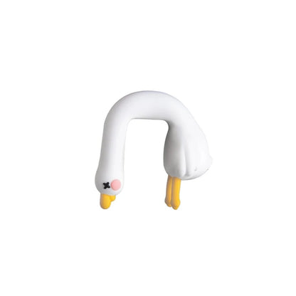 Resin Cartoon Animal Decor For Desk Car Dashboard TV Monitor Gift Idea Cute 3D Duck Figurine Mini Resin Duck Ornament Playful[Q]