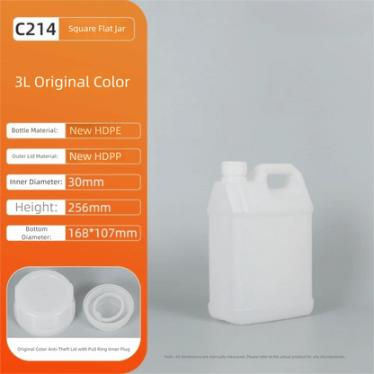 1/2/3/4/5/6/10L Plastic Airtight Bottle with Lid Food Grade HDPE Bucket Sealed Large-Capacity Oil Jerrican Gel Shampoo