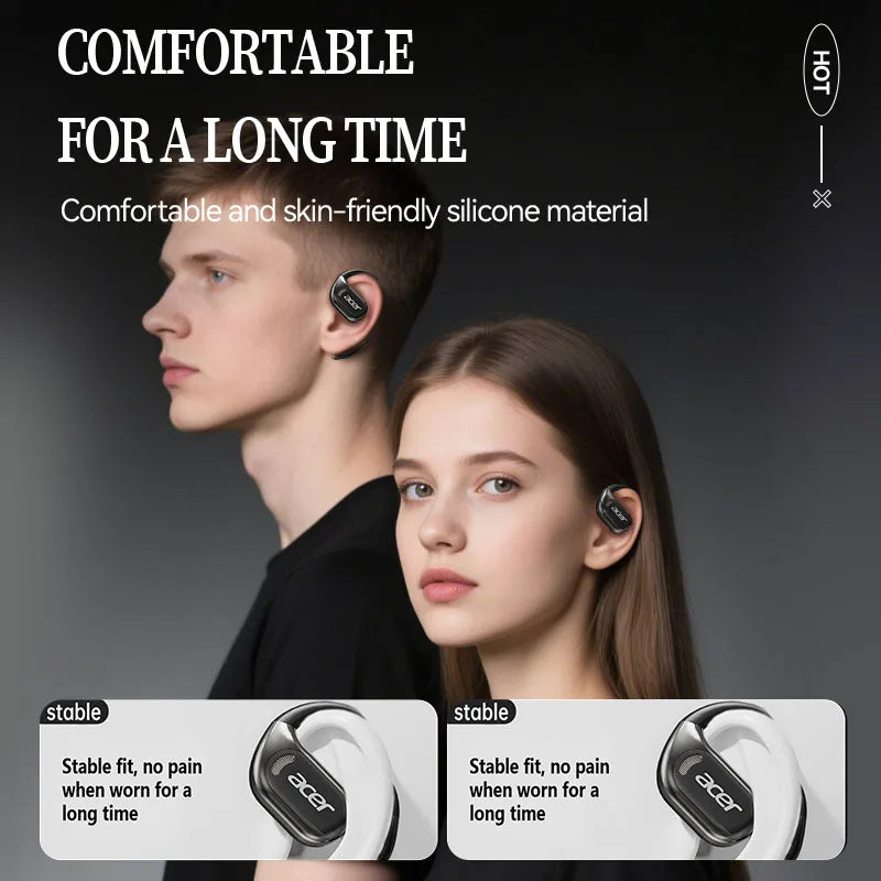 [Official Acer Product] Ohr510 Wireless Bluetooth Headphones Open-Ear Design Comfortable for Wearing Sports Running Fitness Compatible with Mobile Phones Tablets Laptops Multi-Device Compatibility