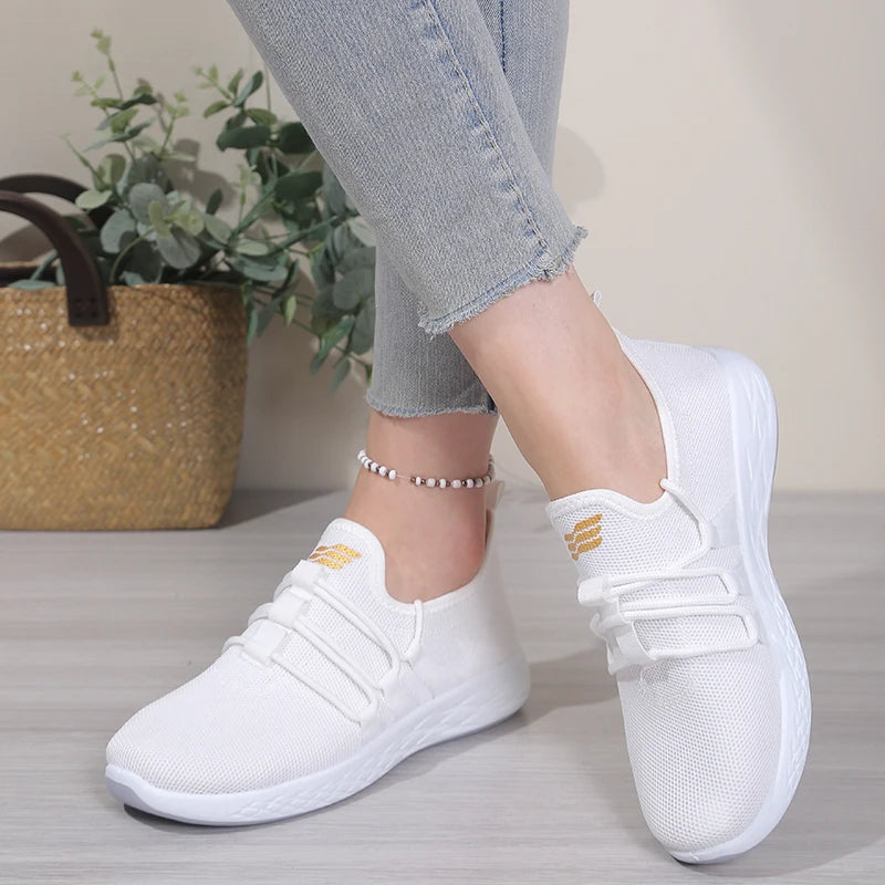 Women's Mesh Slip-On Sneakers, Breathable Casual Athletic Shoes, Comfortable Lightweight Walking Shoes for Daily Use