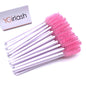 50 Pcs Shiny Crystal Eyelash Applicator Disposable Diamond Handle Nylon Two Colors Mascara Wands Spoolies Pink Brushes