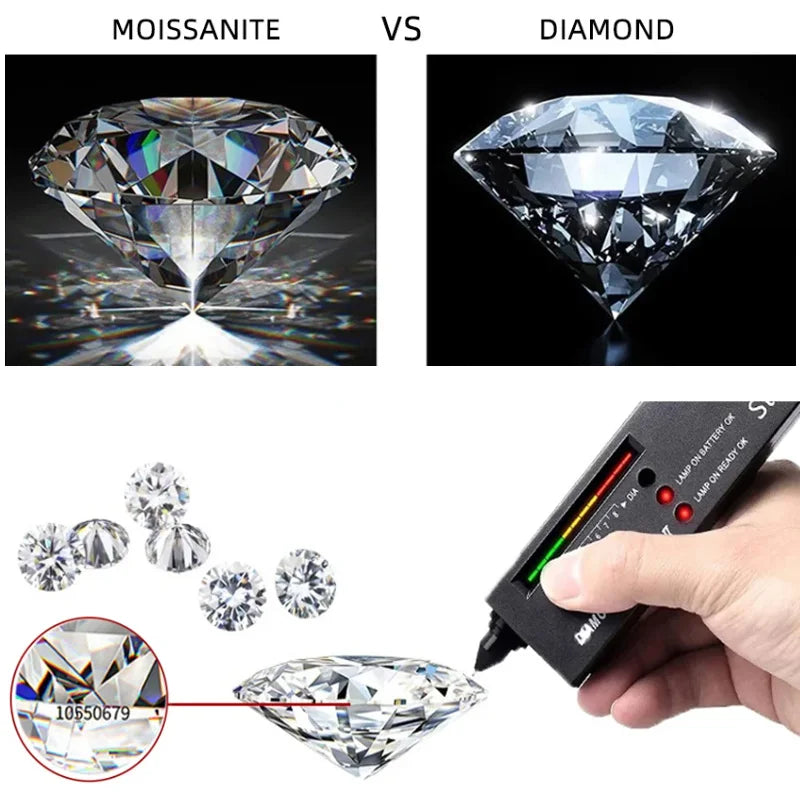 D VVS1 Moissanite 925 Sterling Silver Couple Ring for Women Man Wedding Jewelry Engagement Imitation Diamond Fashion Gifts Party