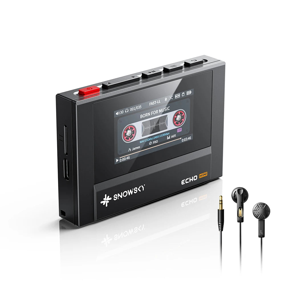 SnowSky/FiiO Echo Mini HiFi Bluetooth MP3 Pure Music Player, 15 godzin odtwarzania, wyjście słuchawkowe 3,5 mm/4,4 mm