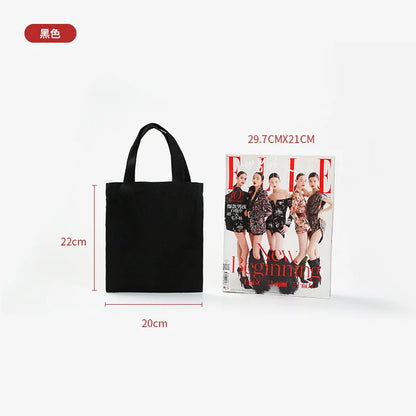 Wholesale 50pcs/Lot Reusable Canvas Tote Bags Custom Logo Shopping Bags Bulk Promotional Eco-Friendly Cotton Grocery Bags