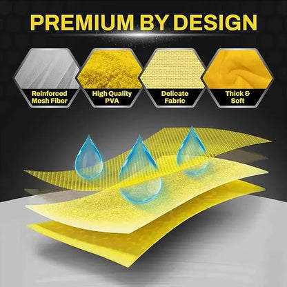 ISGTDRM Pva Wash Car Towel Quick-Dry Towel Ultra Absorbent Scratch-Free Reusable For Auto Maintenance Soft Deerskin Cloth