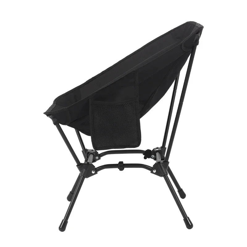 Lightweight Iron Tube Moon Chair, Square Four-Corner Foldable Camping Stool for Beach Fishing Outdoor Use