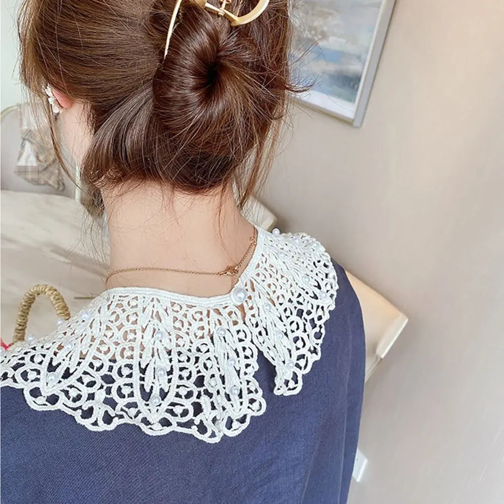 New Fashion Mini Cape Shawl Wrap Decoration Neck Ruff Detachable Lapel Half Shirt Lace Fabric Neckline Fake Collar