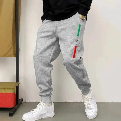 Men's Streetwear Italy Print Pants Autumn Winter New Style Joggers Male Fashion Casual Comfort Lounge Fitness Sporty Sweatpants