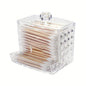 8oz Cotton Swab Holder Dispenser Clear Diamond Pattern Bathroom Organizer Accessories Decor for Storage Cotton Ball Holder Apoth