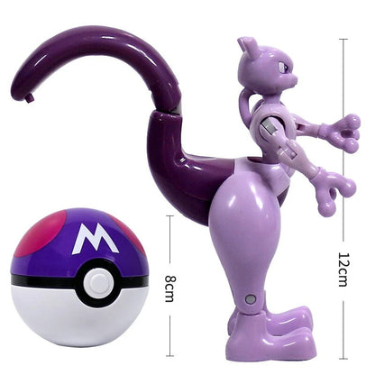 Pokemon Figure Pokeball Poke Ball Venusaur Charizard Gyarados Pikachu Mewtwo Gengar Blastoise Mew Eevee Box Elf for Kid Toy Gift
